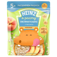 Молочная овсяная кашка Heinz с персиком и Омега 3 (6+ мес) 200 г