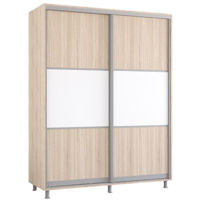 Dulap Mobildor-Lux Aron-S 1.0m-1.8m uși glisante din PAL orizontal (160x60x200H cm) Sonoma
