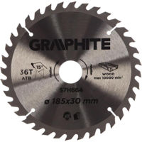 Диск отрезной Graphite 57H664 Disc circular pentru lemn, 185x30mm, 36 dinti
