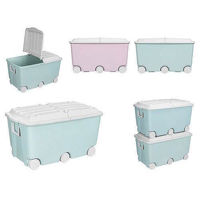 Короб для хранения Promstore 55038 pentru jucarii pe roti Plastishka 66,5l, 58x39x33.5cm, 2 culori