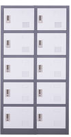 cumpără Dulap metalic pentru depozitare genți cu 10 uși, alb-gri 900x400x1850 mm în Chișinău