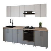 Мебель для кухни Smartex (30104) K3 240сm Alb+Grafit