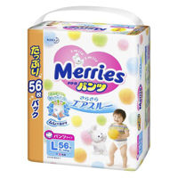 Подгузники-трусики Merries L (9-14 kg) 56 шт
