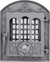 Дверца чугунная со стеклом правая GOTHIC