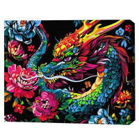 Картина по номерам BrushMe BSB0018FC 40x50сm (pânză neagră/fără cutie) Un dragon în flori
