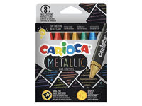 Set creioane de ceara Carioca Metalic 8 buc