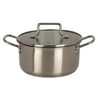 Кастрюля Excellent Houseware 55420 cu capac de sticla 1.95l, D18x9cm, inox