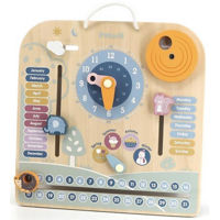 Головоломка Viga 44056 Calendar din lemn cu ceas (în engleză)