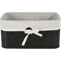 Короб для хранения H&S 48396.1 34x24x16cm, negru, cu căptușeală, din bambus