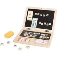 Set de creație Tooky Toy R25 / 4 (72110) Laptop din lemn cu activități TH819
