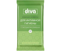 Влажные салфетки для интимной гигиены DIVA с ромашкой 20 шт
