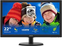 21.5" PHILIPS 223V5LHSB2, Black, TN, 1920x1080,  60Hz,5ms, 200cd, 10M:1, D-Sub+HDMI+AudioOut