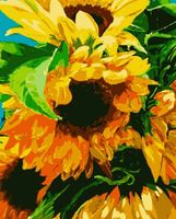 PN2012 Tablou pe numere Artissimo "Floarea-soarelui", 3*, 15 culori, 40x50 cm