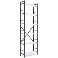 Офисный стеллаж Nex Home Raft metalic Loft 1800x600x240mm, 6 polite PAL, Anthracite/White snow