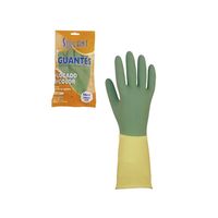 MANUSI MENAJERE BICOLOR LATEX, GALBENE/VERZI, LARGE, SOLGUAN