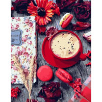 Картина по номерам Strateg R 9 /19 (GS893)(48828) Flori si cafea, 40x50 cm