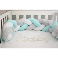 Бортик для кроватки Veres 154.02.17 Бампер-коса White Mint Grey 120x15