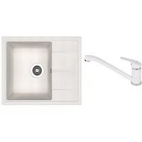 Мойка кухонная со смесителем Dr.Gans Nika 580 + SanDonna F 1066 alb