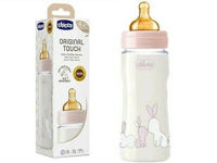 Chicco Biberon din plasric cu tetina din latex Original Touch,4+ luni, 330 ml