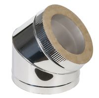 Угол дымоходный 45° утепленный (inox 304-0.5mm)