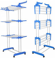 Сушилка для белья miscellaneous RM28 Vertical pe rotile 119x75xH170cm, metal/plastic, albastru