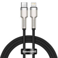 Кабель для моб. устройства Baseus CATLJK-A01 Type-C - Lightning, Braided, PD 20W, 1m, Cafule Metal Black