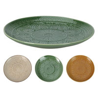 Тарелка Promstore 55068 Farfurie de servire 26.5cm Embossed Leaves, ceramica