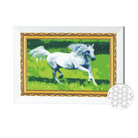 Картина по номерам Art Gallery JS20417 Mozaic cu diamante 20x30cm Calul alb