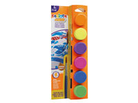 Acuarele tempera Carioca Neon 6culX25ml + pensula pe blister