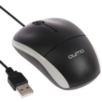 Mouse Qumo M65, Optical,1000 dpi, 3 buttons, Ambidextrous, Black, USB