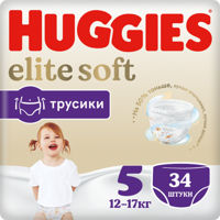 Chiloței Huggies Elite Soft 5 (12-17 kg) 34 buc