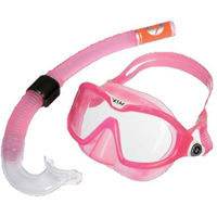 Accesoriu pentru înot AquaLung Set masca+tub scufundare MIX A Pink White S