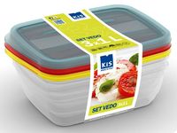 Set alimente dreptunghiulare Vedo 3 cutii 1l, 19.5X14X6cm