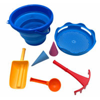 Игрушка для песочницы CompacToys 99100201 Beach bucket with sandbox toys, blue