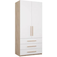 Шкаф Mobildor-Lux Умный дом (0,80x0,56x2,0H м) с полками и ящиками Sonoma/Белый