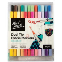 Набор для творчества Mont Marte MMPM0055 Set markere duble pentru textile Signature, 24 culori