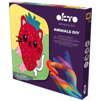 Набор для творчества Okto 25029 Tablou 3D pe numere din plastilină aerată Air Clay 24x24cm: Pisica Căpșunică
