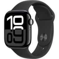 Ceas inteligent Apple Watch Series 10 GPS 42mm Jet Black Aluminium Case with Black Sport Band - S/M MWWE3