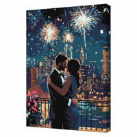 Картина по номерам Ideyka KHO8484 30x40cm Eco, Clip de iubire cu vopsele metalic extra