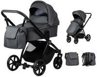 Детская коляска Tutis 2in1 MIO PLUS Leather 2/1 Dark Grey 021 (1232021)