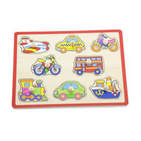 Головоломка Viga 50016 Puzzle din lemn cu buton Mijloace de transport