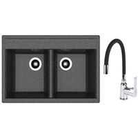 Мойка кухонная со смесителем Dr.Gans Astra 780 + SanDonna F 9995 negru