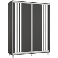 Dulap Mobildor-Lux Aron cu uși glisante сu lamele (170x60x200H cm) Anthracite