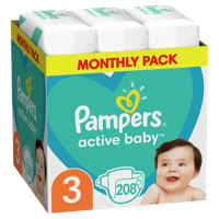 Подгузники Pampers Active Baby Midi Box 3 (6-10 кг), 208 шт.