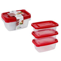 Container alimentare Excellent Houseware 46972 Набор емкостей хранение/заморозка/МВП 3шт 1.13l, бордо