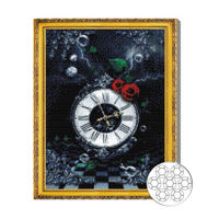 Картина по номерам Art Gallery GA84546 Mozaic cu diamante 40x50cm Ceas si trandafiri