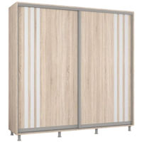 Dulap Mobildor-Lux Aron uși glisante din PAL cu lamele (230x60x200H cm) Sonoma