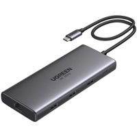 Переходник для IT Ugreen 15534 HUB 10in1 USB-C to 2*HDMI(8K@30Hz)+USB-A3.0+USB-C3.0+2*USB-A2.0+SD/TF+GigabitRJ45+PD(100W), CM639, Space Gray
