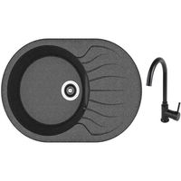 Мойка кухонная со смесителем Dr.Gans Berta 760 + SanDonna F 7073 negru