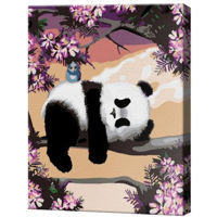 Картина по номерам Art Gallery EX7623 Panda pe copac inflorit 30x40cm Eco